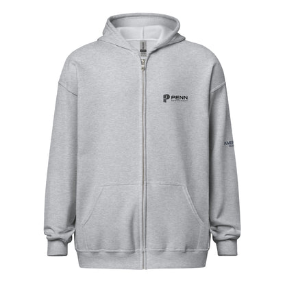 White or Grey Unisex heavy blend zip hoodie - Ameristar - Black Hawk