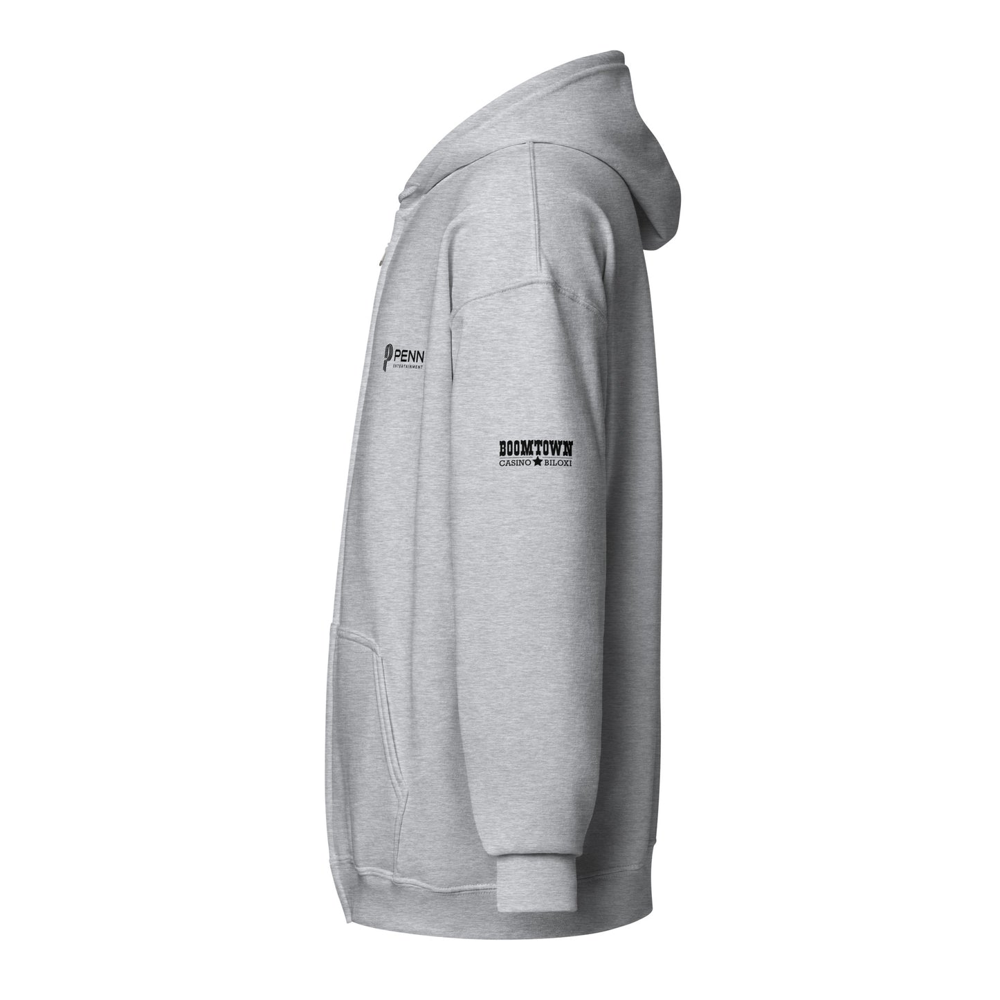 White or Grey Unisex heavy blend zip hoodie - Boomtown - Biloxi