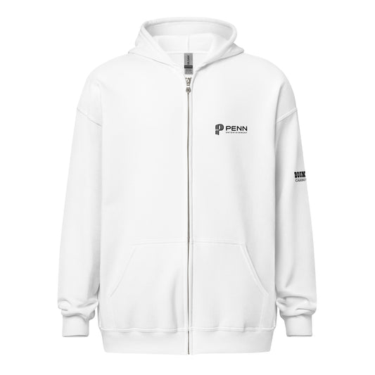 White or Grey Unisex heavy blend zip hoodie - Boomtown - Biloxi