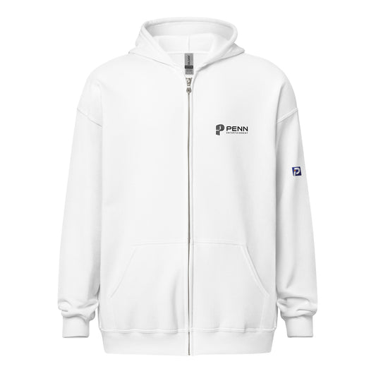 White or Grey Unisex heavy blend zip hoodie - PENN Interactive