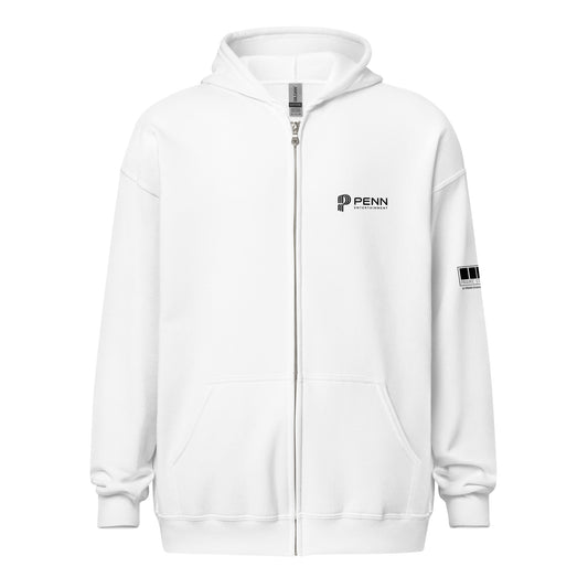 White or Grey Unisex heavy blend zip hoodie - Prairie State Gaming